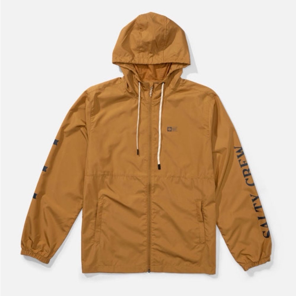 Salty Crew Surface Windbreaker Jacket Brown Size L New With Tags